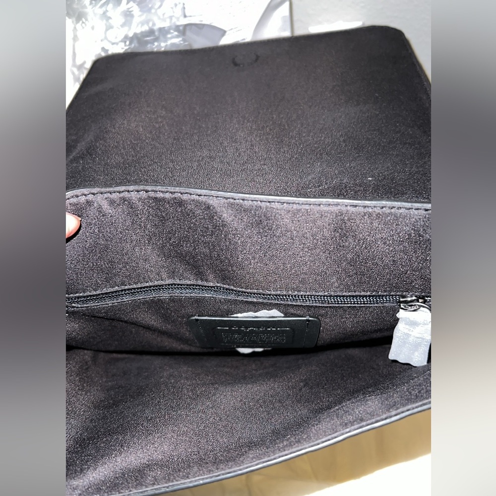 New Coach Houston Map Bag in Signature Leather 10 1/2" x 10 1/2"×3" new with tag - Picture 7 of 7